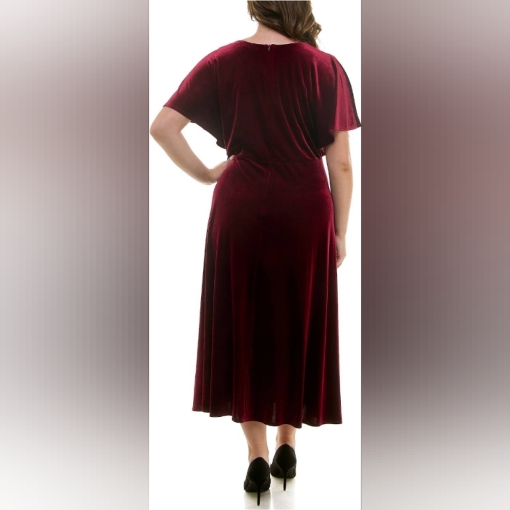Taylor doleman sleeve stretch velvet dress 20W - Picture 3 of 12